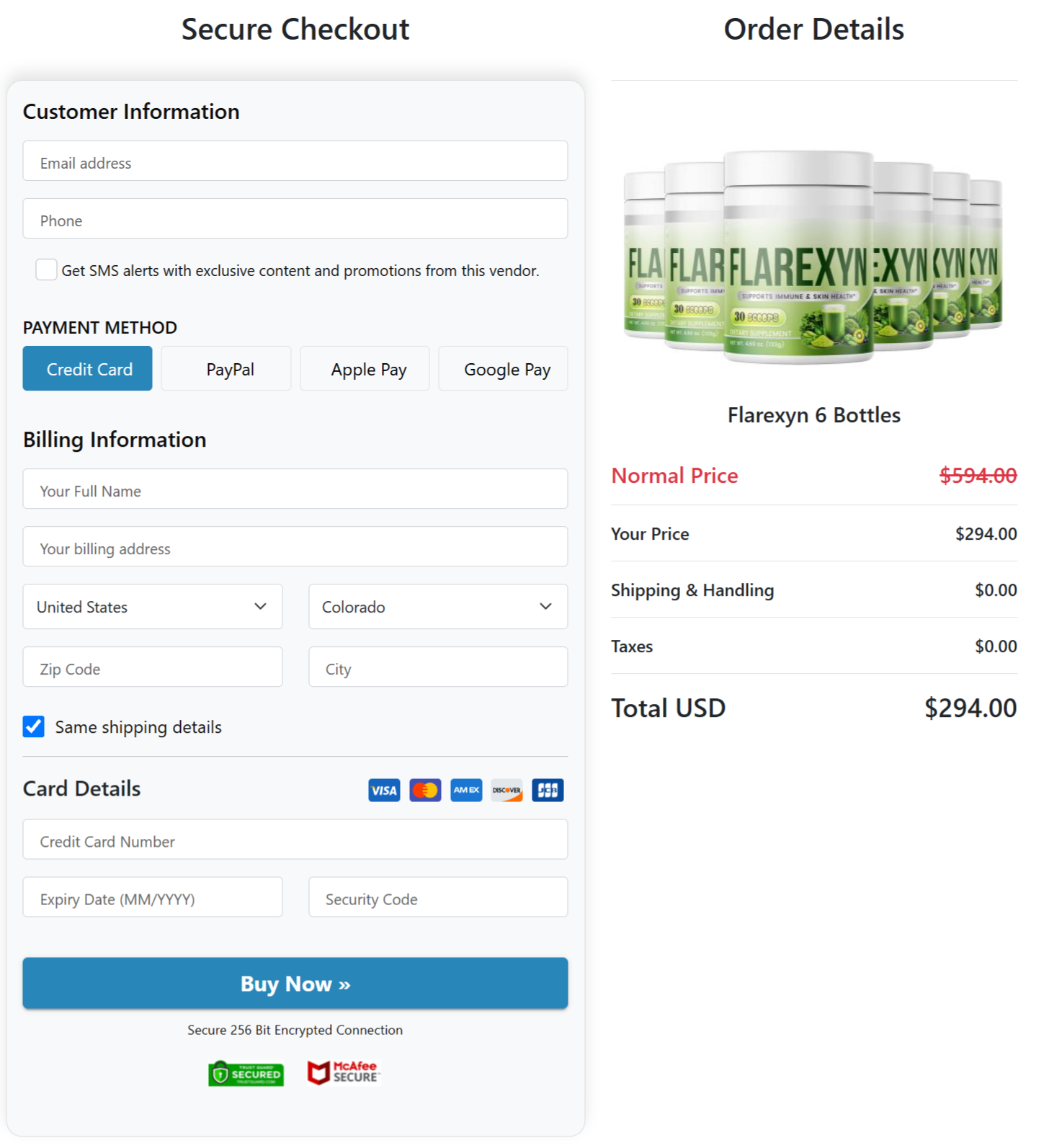 flarexyn secure checkout